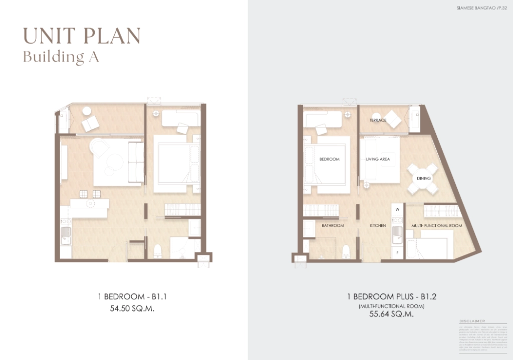 Siamese Village Bangtao offers well-designed studios, 1-bedroom, 2-bedroom, and duplex units with modern interiors and premium finishes.