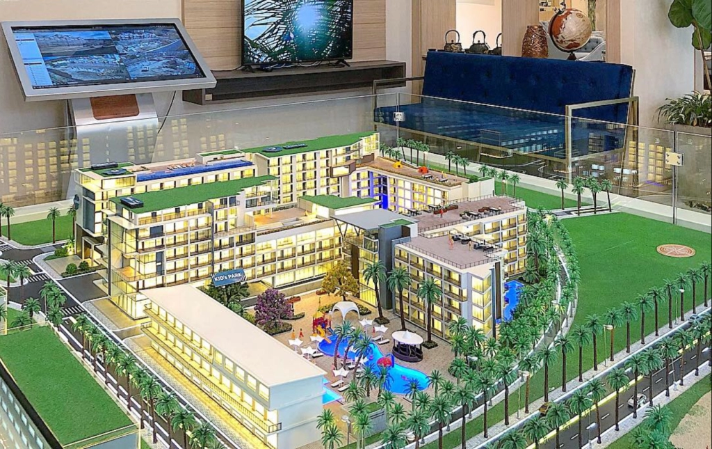 Sales office model of an off-the-plan condo development in Thailand