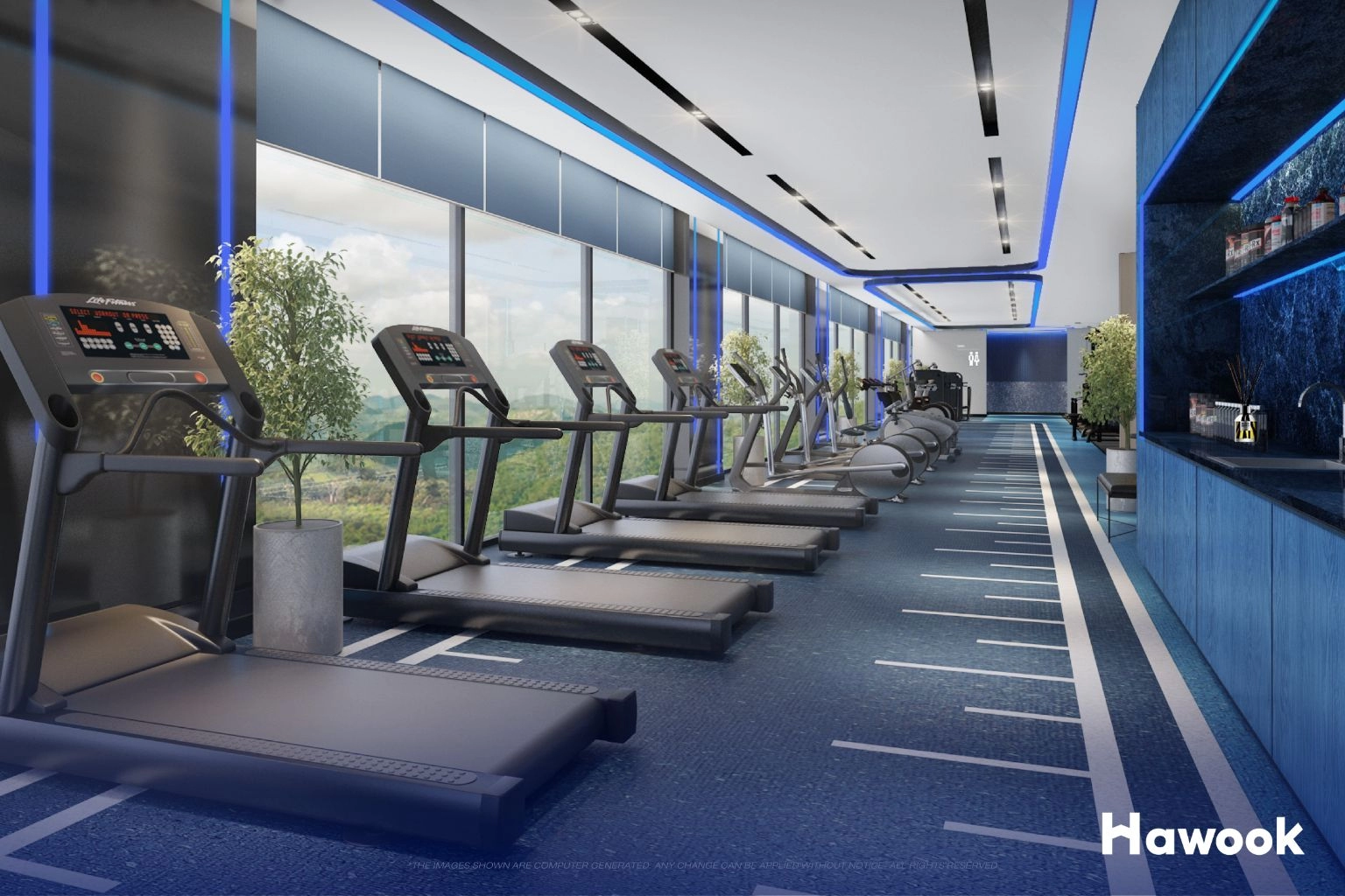 Gym and fitness facilities in a modern Thai condo building, ideal for foreigners buying a condo in Thailand