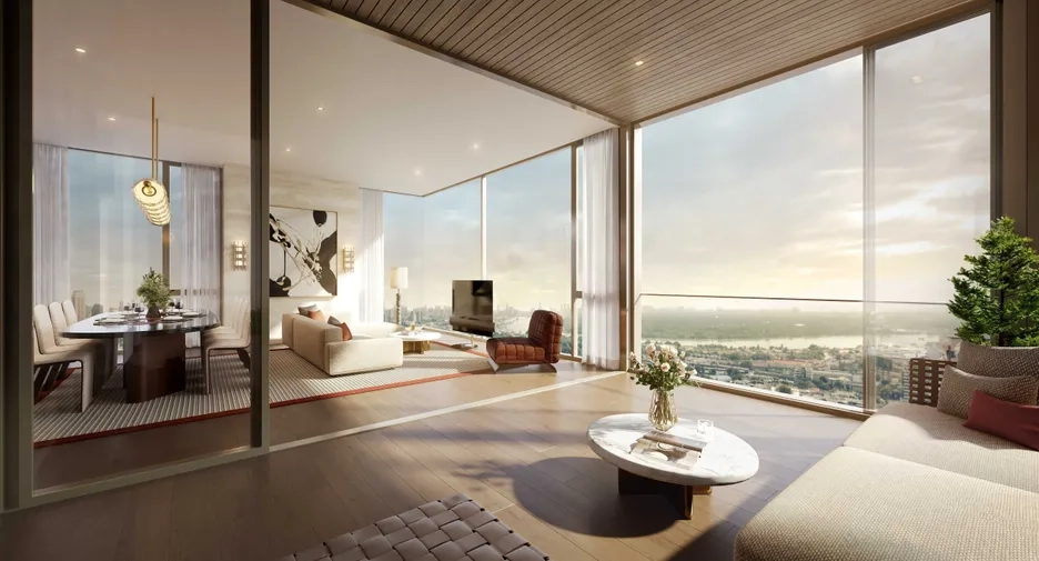 💰 Investing Guides | Bangkok Condo Oversupply? The Investor Reality in 2025 Luxury Bangkok condo interior with spacious living and dining area overlooking city views
