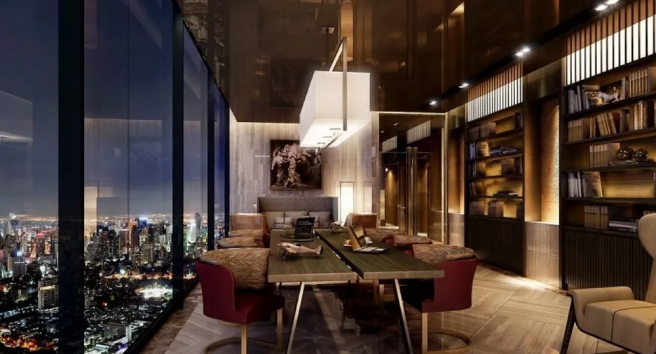 π° Investing Guides | Thailand Property Investment vs. S&P 500: Why Investors Still Buy Luxury Bang Na condo interior overlooking Bangkok city lights, representing Thailand Property Investment opportunities.