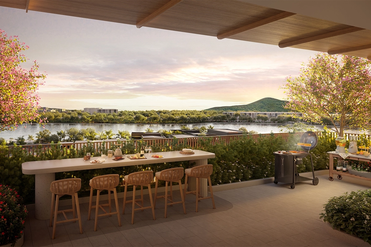 Condominium terrace in Thailand often used as part of a long stay visa via real estate investment