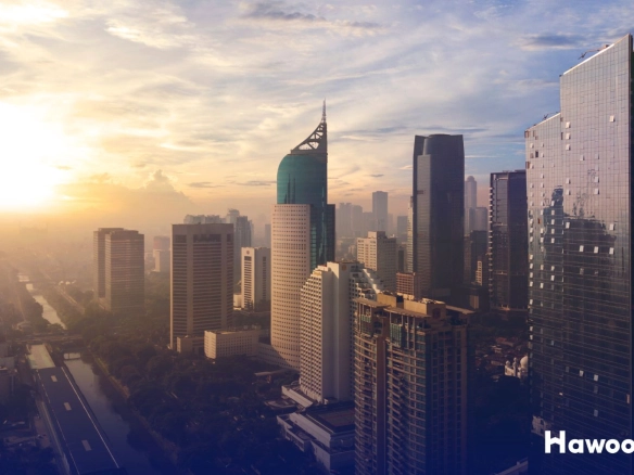 Jakarta skyline showing urban development and property prices in Southeast Asia
